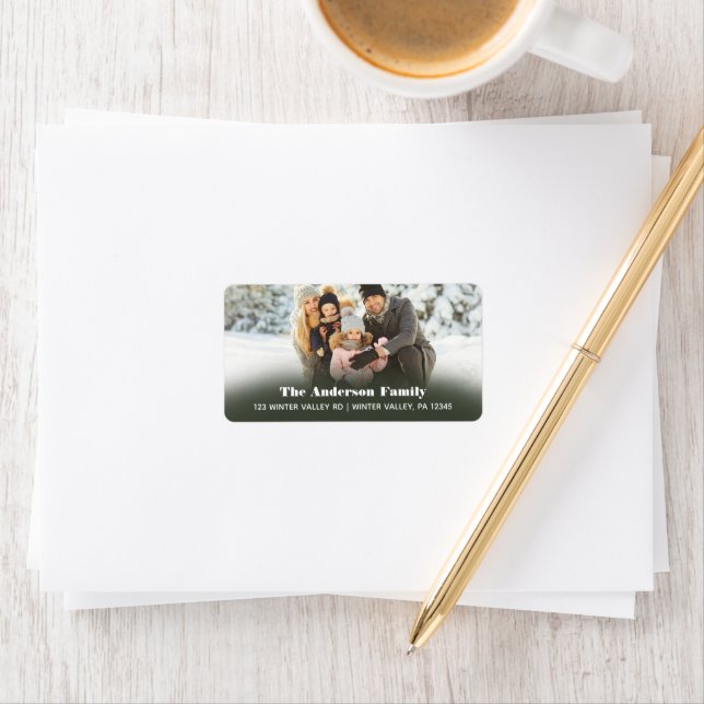 Étiquette Photo Carte de Noël Adresse de retour (En situation)