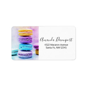 Étiquette Photo de Macarons colorés