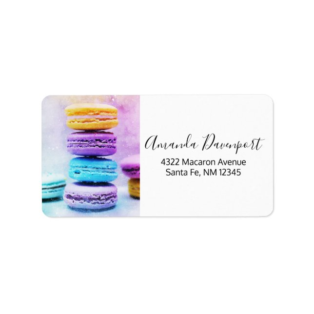Étiquette Photo de Macarons colorés (Devant)