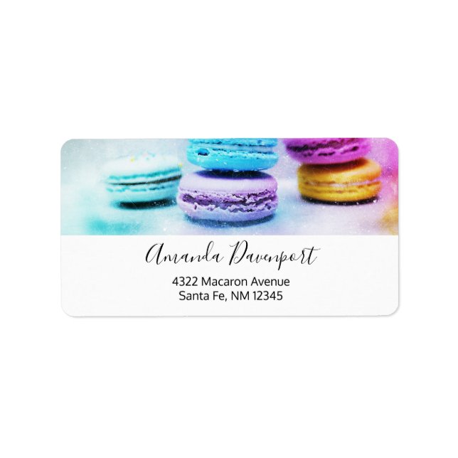 Étiquette Photo de Macarons colorés (Devant)