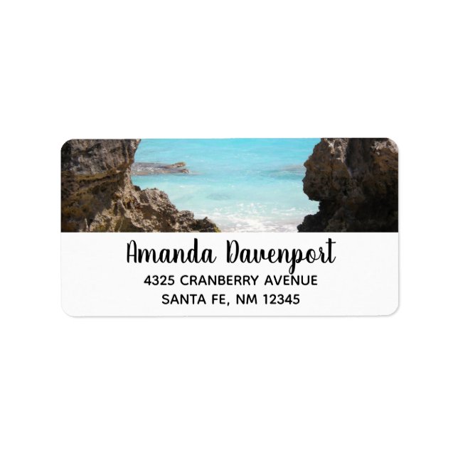 Étiquette Photo de Tropical Island Coast & Sea Address (Devant)