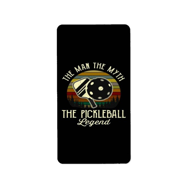 Étiquette Pickleball - L'Homme, Le Mythe, La Légende (Devant)
