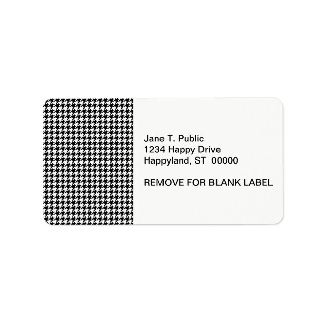 Étiquette Pied de fond blanc noir classique (Devant)