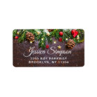 Pine Cones Rustique Holiday Adresse de retour Labe