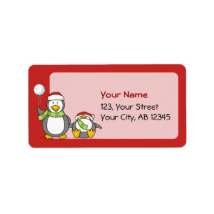 Étiquette Pingouins de Noël