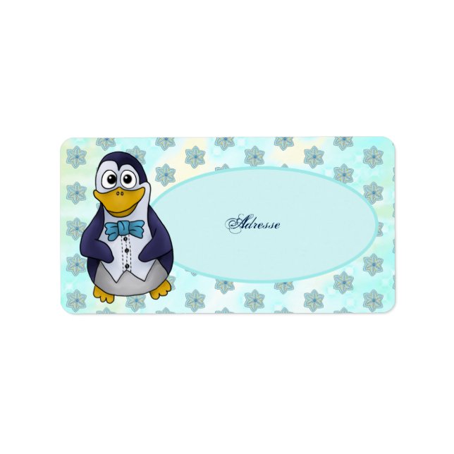 Étiquette Pinguin mit Fliege Adressaufkleber (Devant)