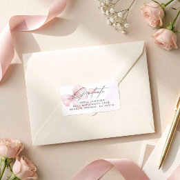 Étiquette Pink Bow Script Graduation Return Address Label