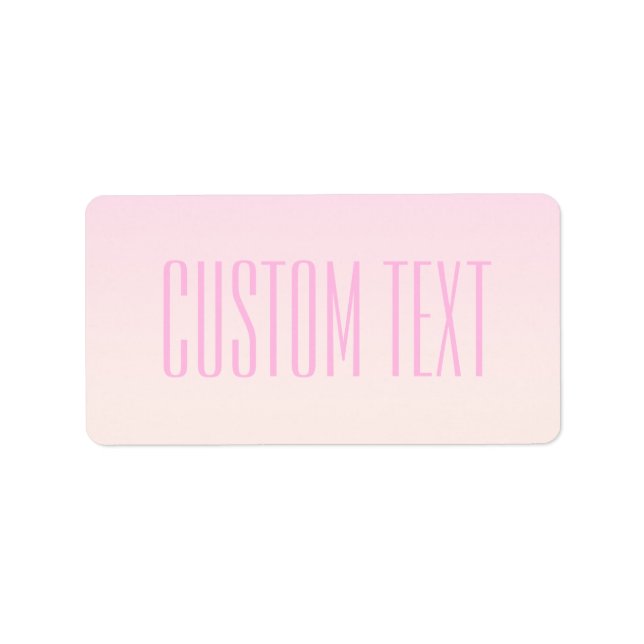 Étiquette Pink to Peach Sunset Ombre avec texte personnalisa (Devant)