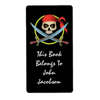 étiquette Pirate de crâne 3D