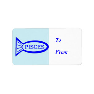 Étiquette Pisces Star Sign Fish Present Labels