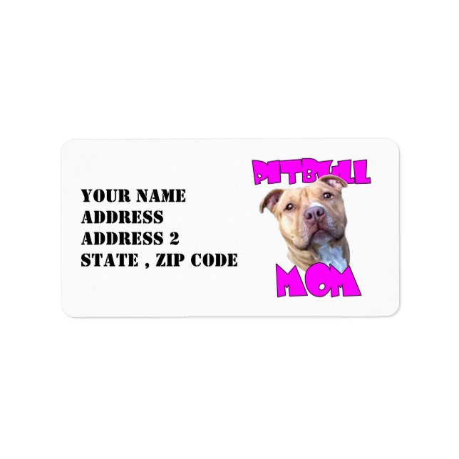 Étiquette Pitbull Mom (Devant)