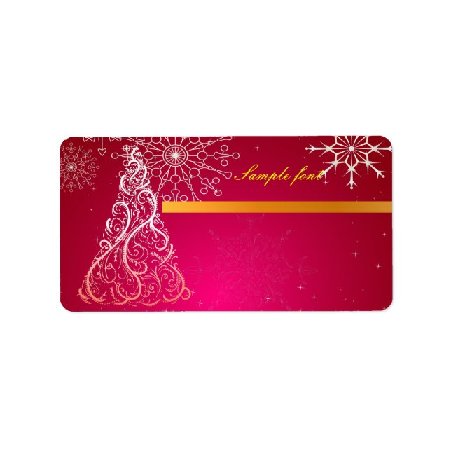 Étiquette PixDezines Frottent Arbre de Noël/rouge rubis (Devant)