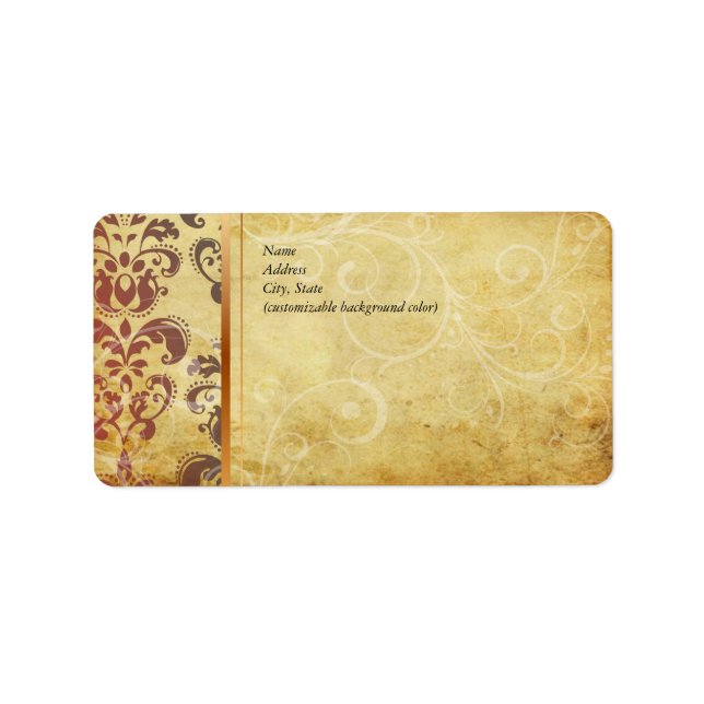 Étiquette PixDezines lys damask vintage (Devant)