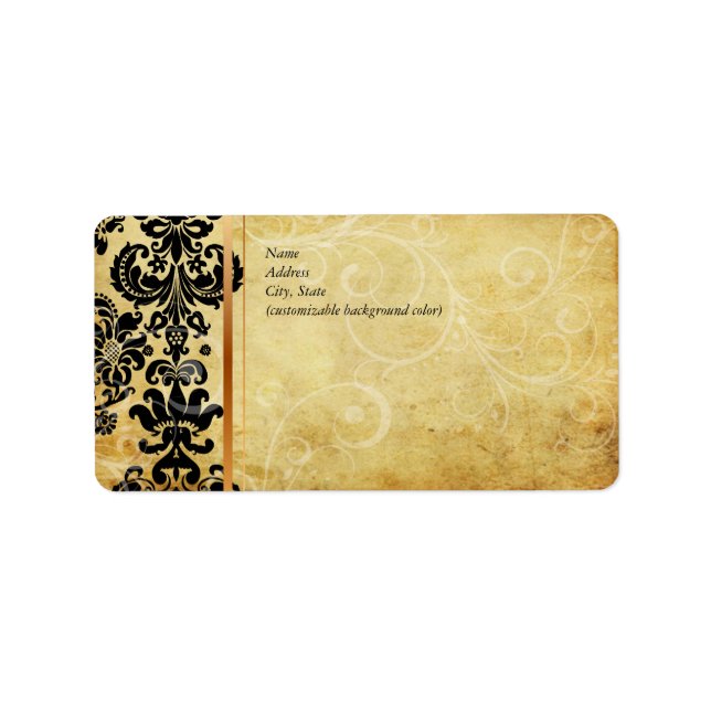 Étiquette PixDezines vintage isabella damask (Devant)