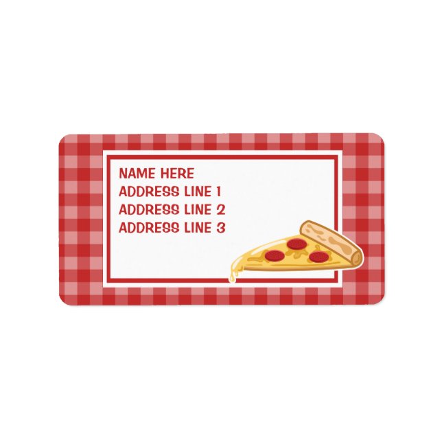 Étiquette Pizza Slice de dessin (Devant)