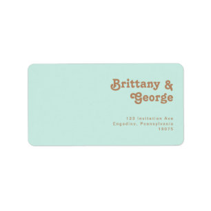 Étiquette Plage Retro Aqua Wedding RSVP Adresse de retour