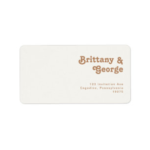 Étiquette Plage Retro Ivory Wedding RSVP Adresse de retour