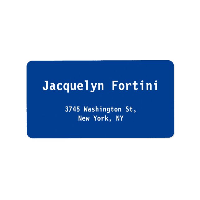 Étiquette Plaine Bleue Profond Élégant Moderne Minimaliste S (Devant)