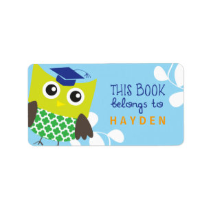 Étiquette Plaques de livres pour enfants Owl