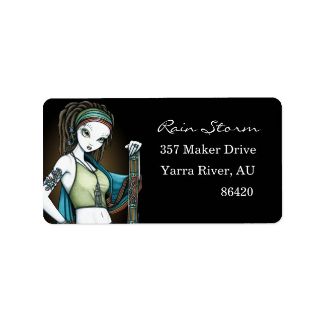 Étiquette "Pluie" Tribal Dreadlock Pluie Maker Feu autochton (Devant)