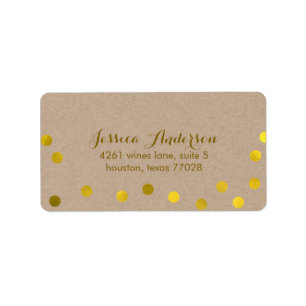 Étiquette Points Faux Gold Confetti