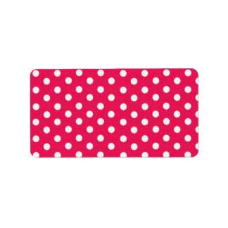 Étiquette Pois Rose Et Blanc