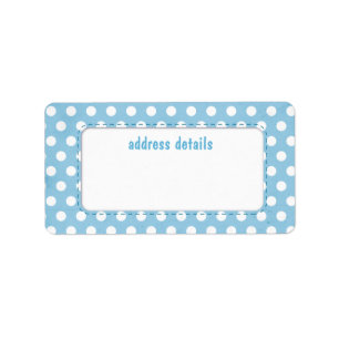 Étiquette Polkadot bleu