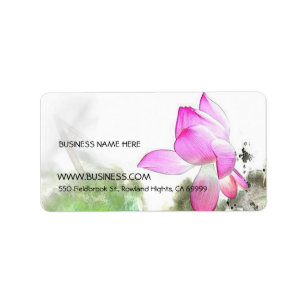 Étiquette POND LOTUS l Peinture à pinceau chinoise