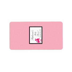 Étiquette Poodle rose miniature de Hershey de 1,25 po x 2,75