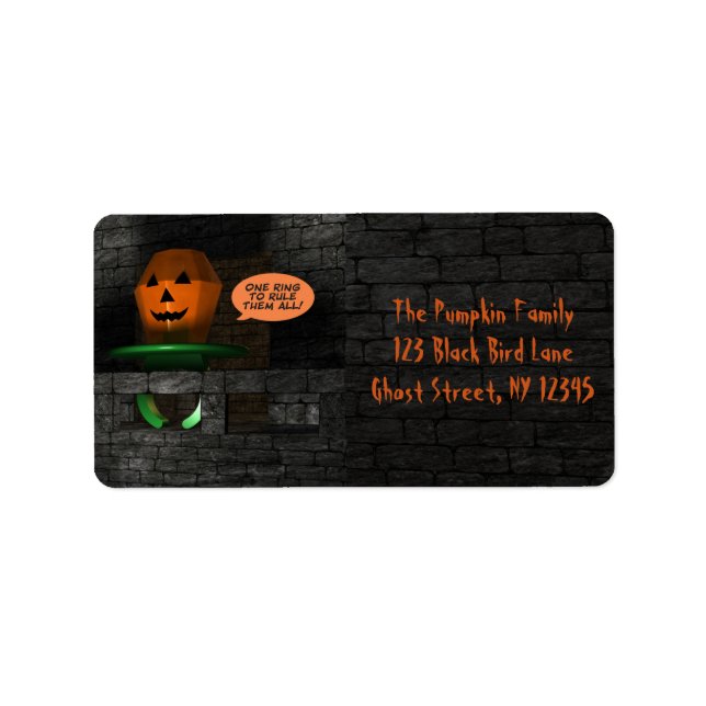Étiquette Pop d'anneau Citrouille d'Halloween (Devant)
