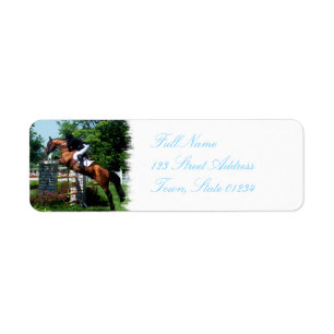 Étiquette postale de cheval de Grand prix