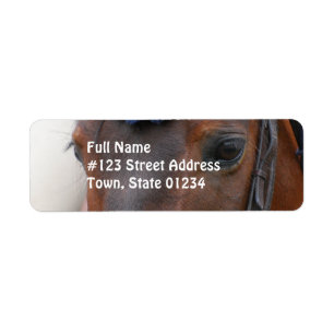 Étiquette postale de profil de cheval