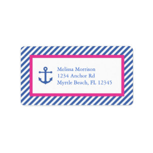 Étiquette postale nautique d'adresse