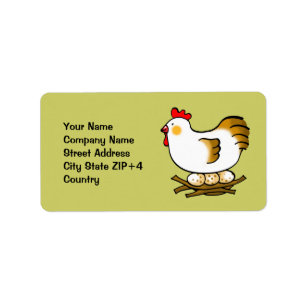 Étiquette poule et oeufs mignons
