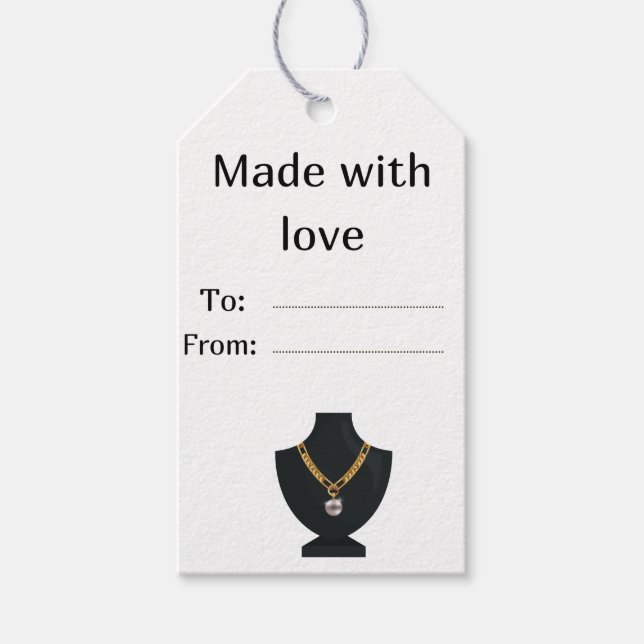 Étiquette pour bijoux. Étiquette bijouterie (Devant)