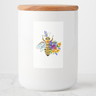 Étiquette Pour Bocaux Abeille à fleurs avec plantes sauvages