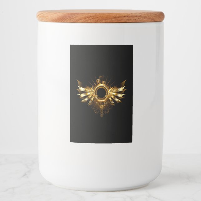 Étiquette Pour Bocaux Ailes de Steampunk (Devant)