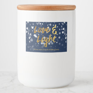 Étiquette Pour Bocaux Amour et lumière   Faux Foil Lovely Bokeh Hanoukka