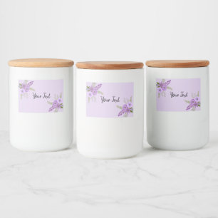 Étiquette Pour Bocaux Aquarelle à violet floral