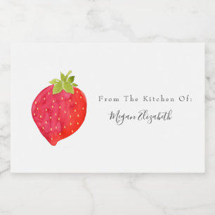 Étiquette Pour Bocaux Aquarelle fraise 