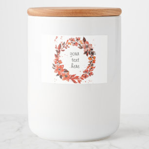 Étiquette Pour Bocaux Aquarelle Orange Floral