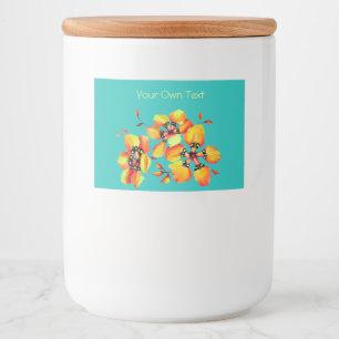 Étiquette Pour Bocaux Arlequin Sparaxis Tricolor Aquarelle Fleurs