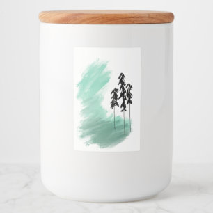 Étiquette Pour Bocaux art de l'arbre vert scandinave simple moderne ment