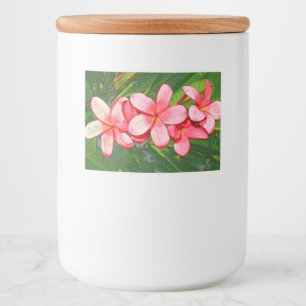 Étiquette Pour Bocaux Art Frangipanier Tropical Rose