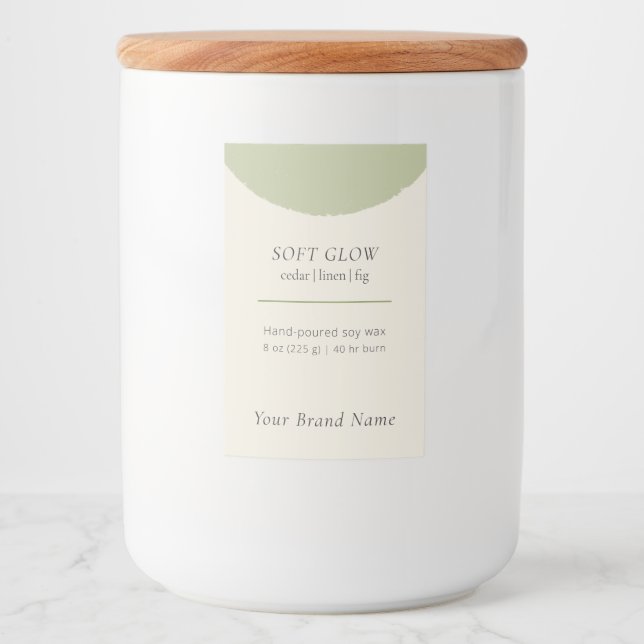 Étiquette Pour Bocaux Artisan Candle Label Sage Minimalist Jar Wrap (Devant)