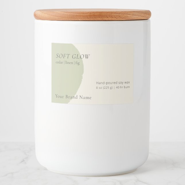 Étiquette Pour Bocaux Artisan Candle Label Sage Modern Side-Bleed Wrap (Devant)