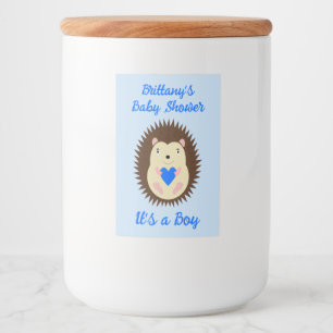 Étiquette Pour Bocaux Baby Boy Blue Heart Hérisson Baby Shower