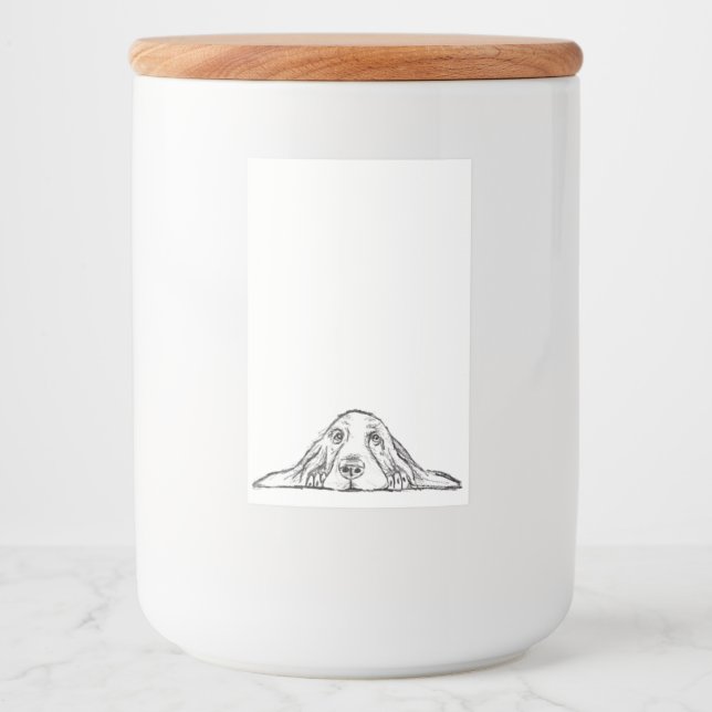 Étiquette Pour Bocaux basset blanc (Devant)