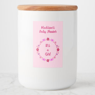 Étiquette Pour Bocaux Bébé rose Baby shower papillons et fleurs