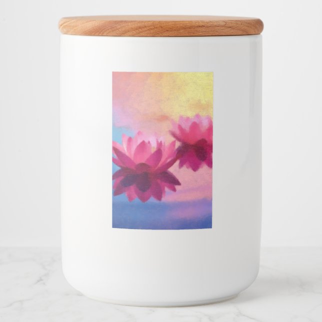 Étiquette Pour Bocaux Belle Fleur Lotus (Devant)